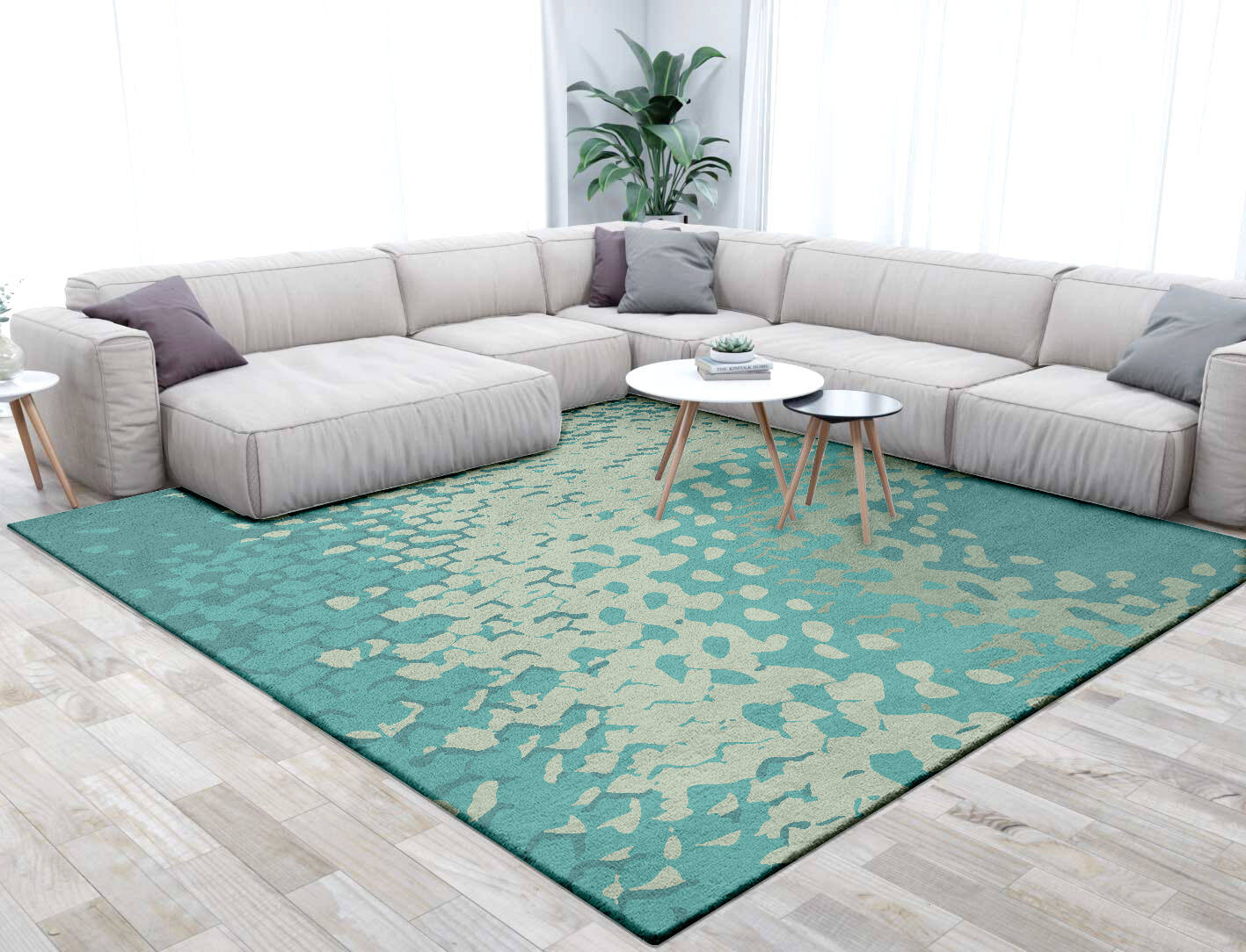Cosmo Gradation Square Hand Tufted Pure Wool Custom Rug by Rug Artisan