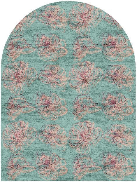 Cotton Candy Floral Arch Hand Knotted Bamboo Silk Custom Rug by Rug Artisan