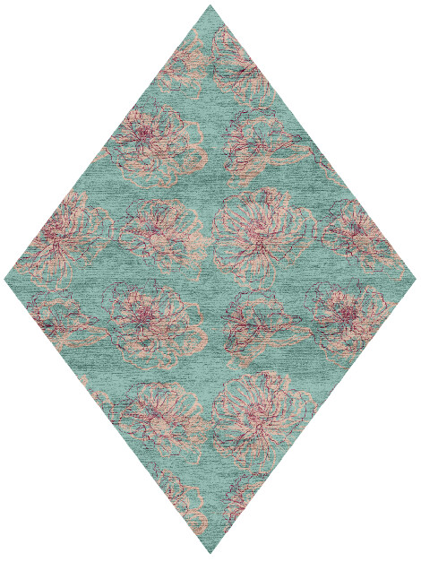 Cotton Candy Floral Diamond Hand Knotted Bamboo Silk Custom Rug by Rug Artisan