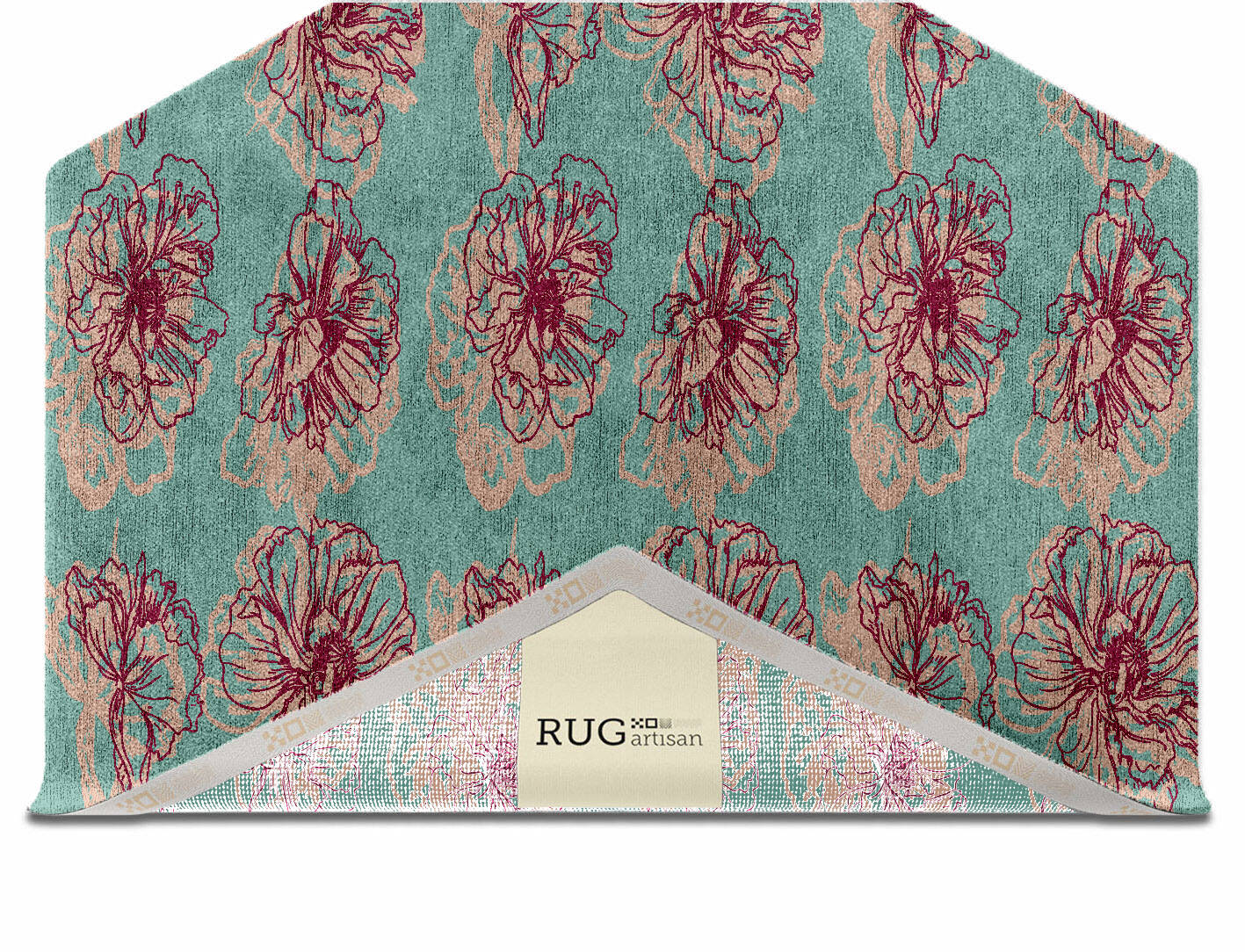 Cotton Candy Floral Hexagon Hand Knotted Bamboo Silk Custom Rug by Rug Artisan