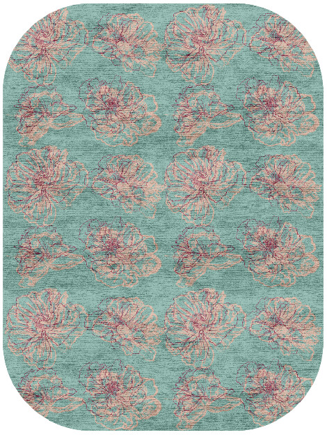 Cotton Candy Floral Oblong Hand Knotted Bamboo Silk Custom Rug by Rug Artisan