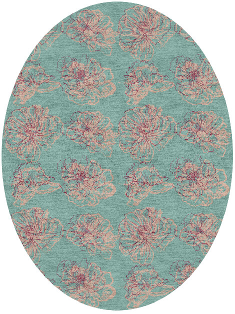 Cotton Candy Floral Oval Hand Knotted Tibetan Wool Custom Rug by Rug Artisan