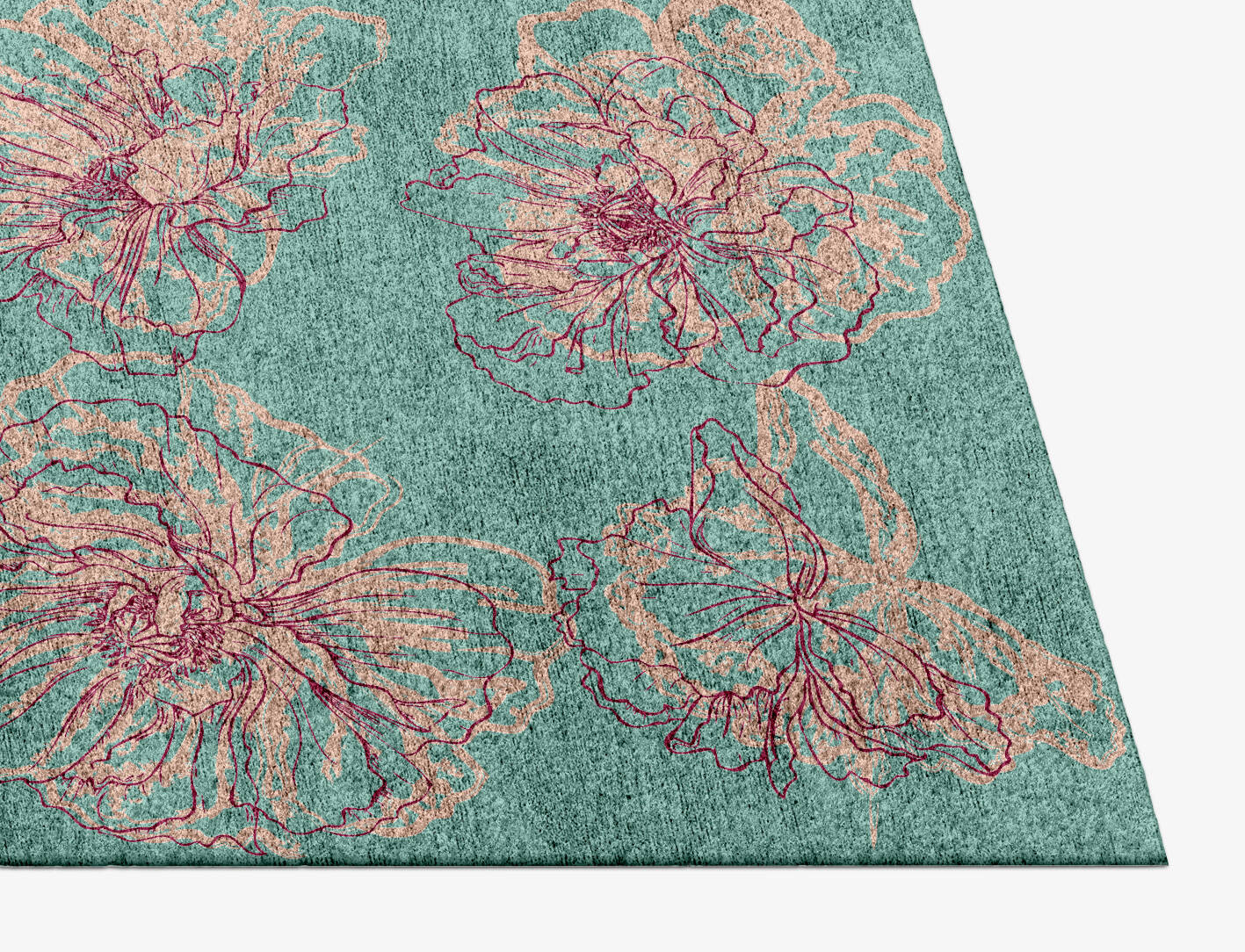 Cotton Candy Floral Rectangle Hand Knotted Bamboo Silk Custom Rug by Rug Artisan