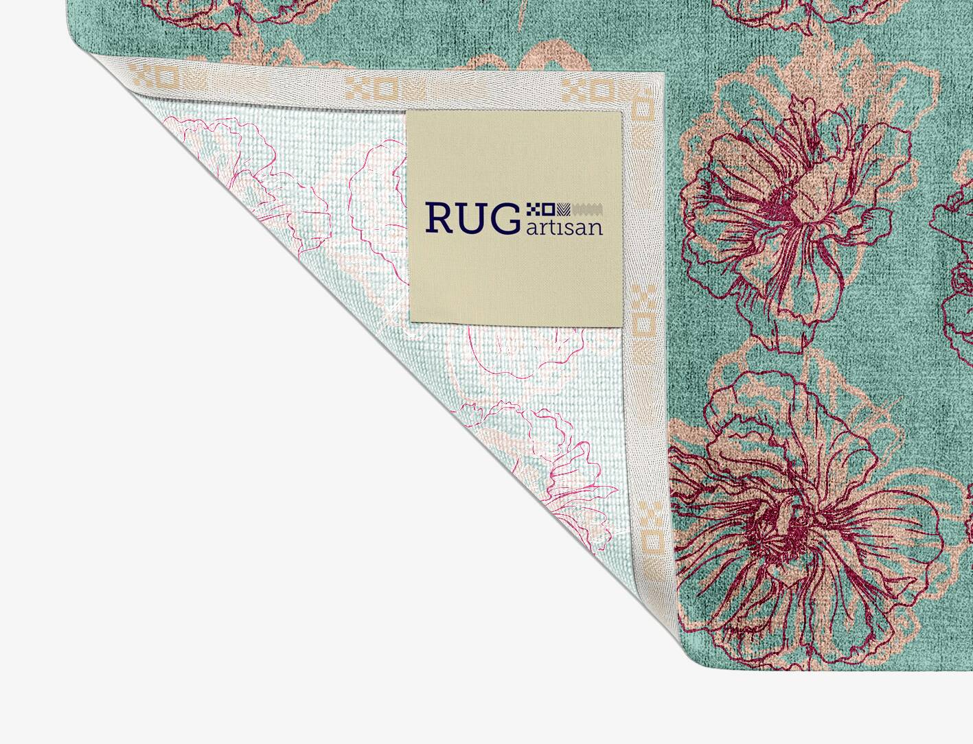Cotton Candy Floral Rectangle Hand Knotted Bamboo Silk Custom Rug by Rug Artisan