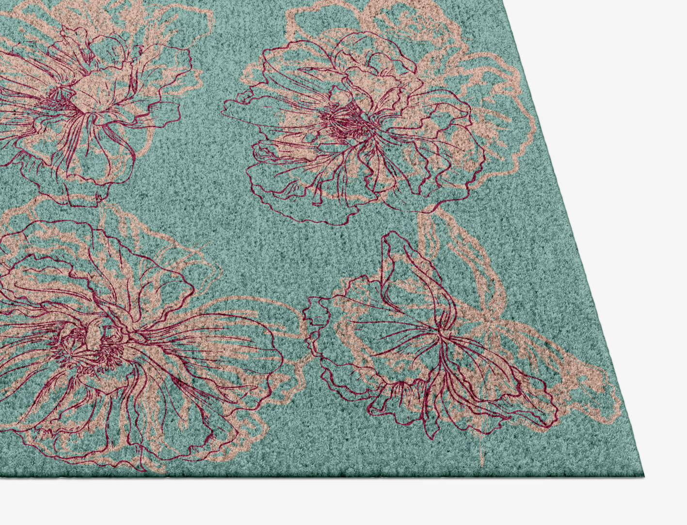 Cotton Candy Floral Rectangle Hand Knotted Tibetan Wool Custom Rug by Rug Artisan