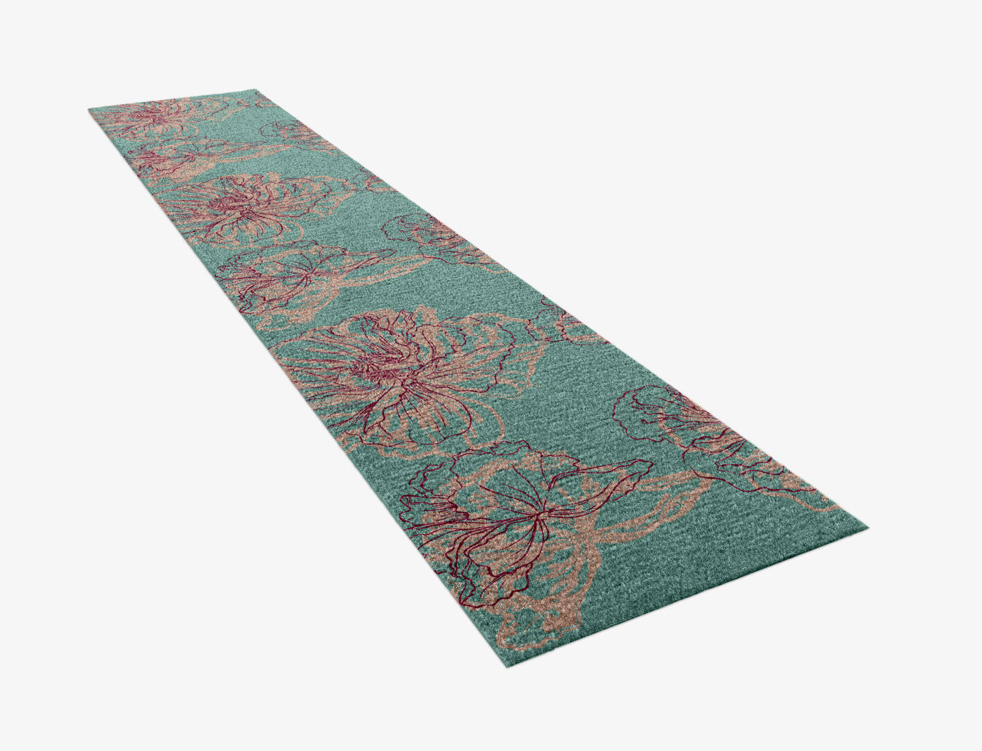 Cotton Candy Floral Runner Hand Knotted Tibetan Wool Custom Rug by Rug Artisan