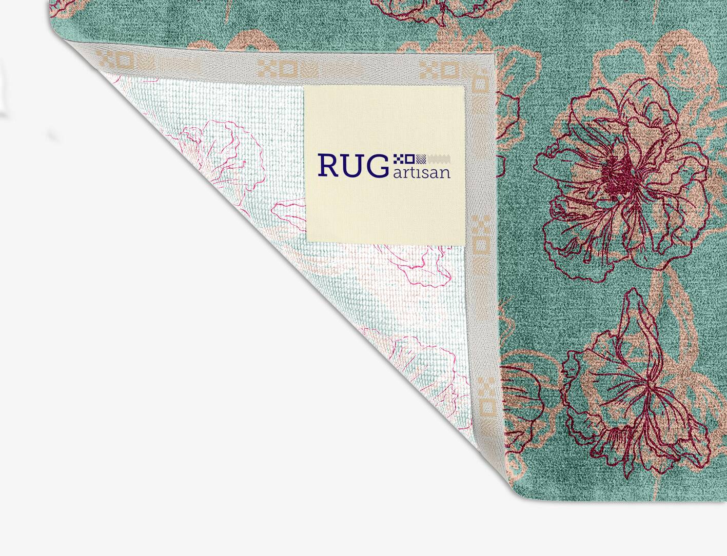 Cotton Candy Floral Square Hand Knotted Bamboo Silk Custom Rug by Rug Artisan