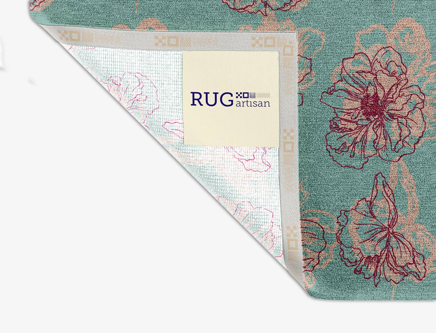 Cotton Candy Floral Square Hand Knotted Tibetan Wool Custom Rug by Rug Artisan