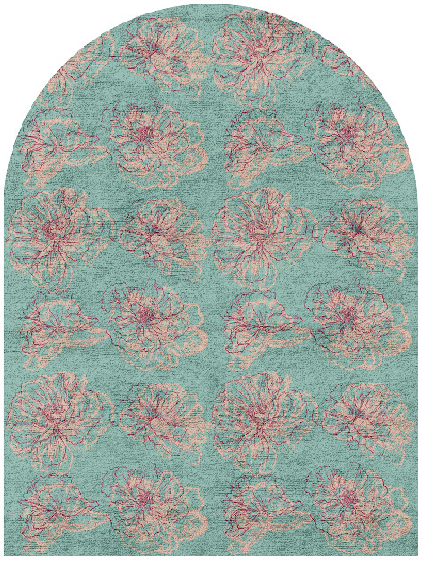 Cotton Candy Floral Arch Hand Tufted Bamboo Silk Custom Rug by Rug Artisan