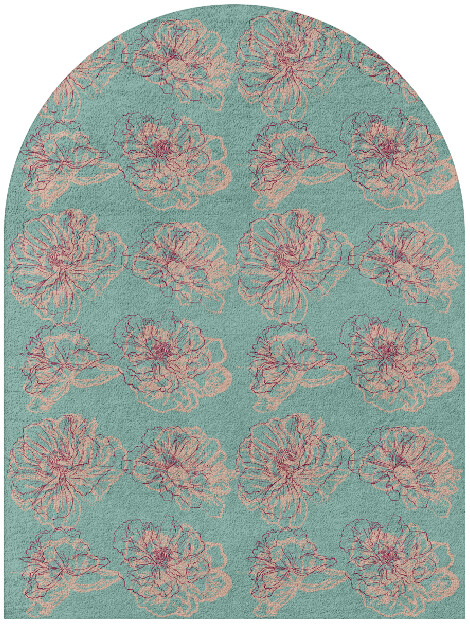 Cotton Candy Floral Arch Hand Tufted Pure Wool Custom Rug by Rug Artisan