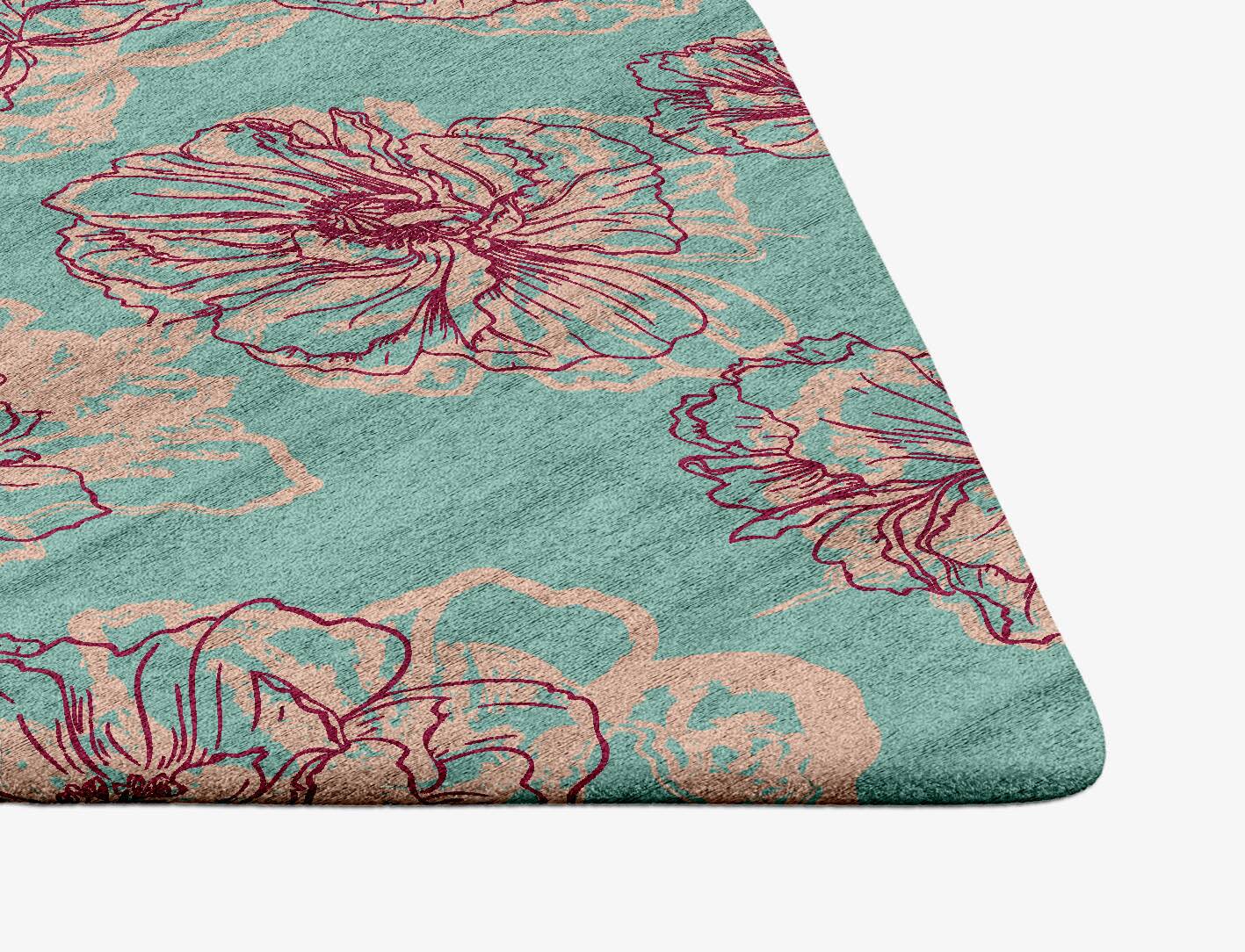 Cotton Candy Floral Ogee Hand Tufted Bamboo Silk Custom Rug by Rug Artisan