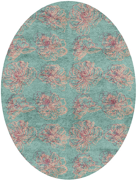 Cotton Candy Floral Oval Hand Tufted Bamboo Silk Custom Rug by Rug Artisan