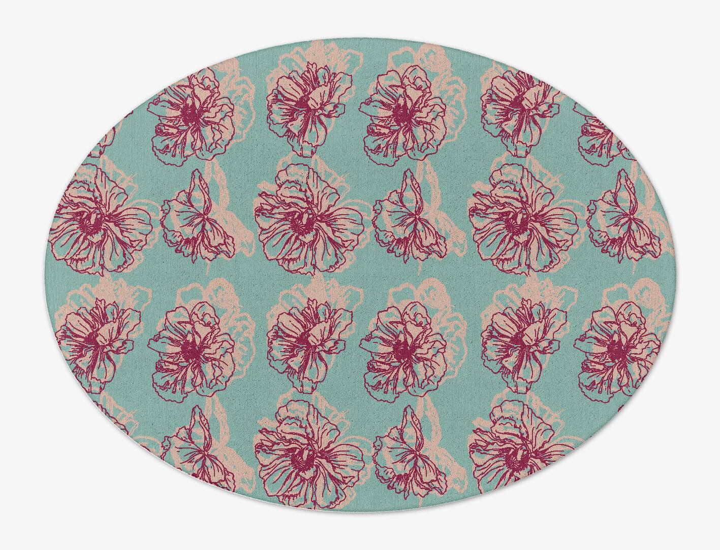 Cotton Candy Floral Oval Hand Tufted Pure Wool Custom Rug by Rug Artisan