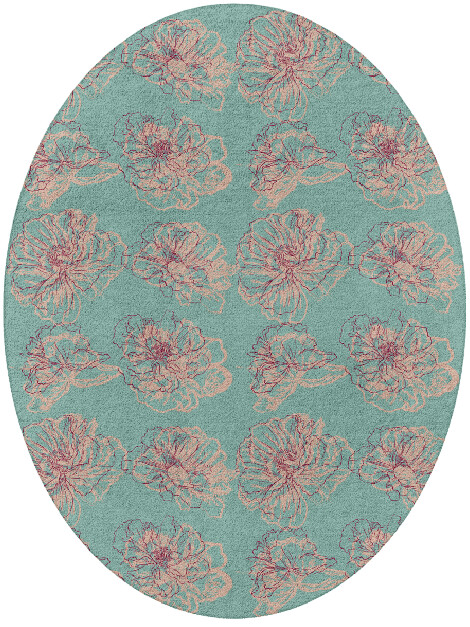 Cotton Candy Floral Oval Hand Tufted Pure Wool Custom Rug by Rug Artisan