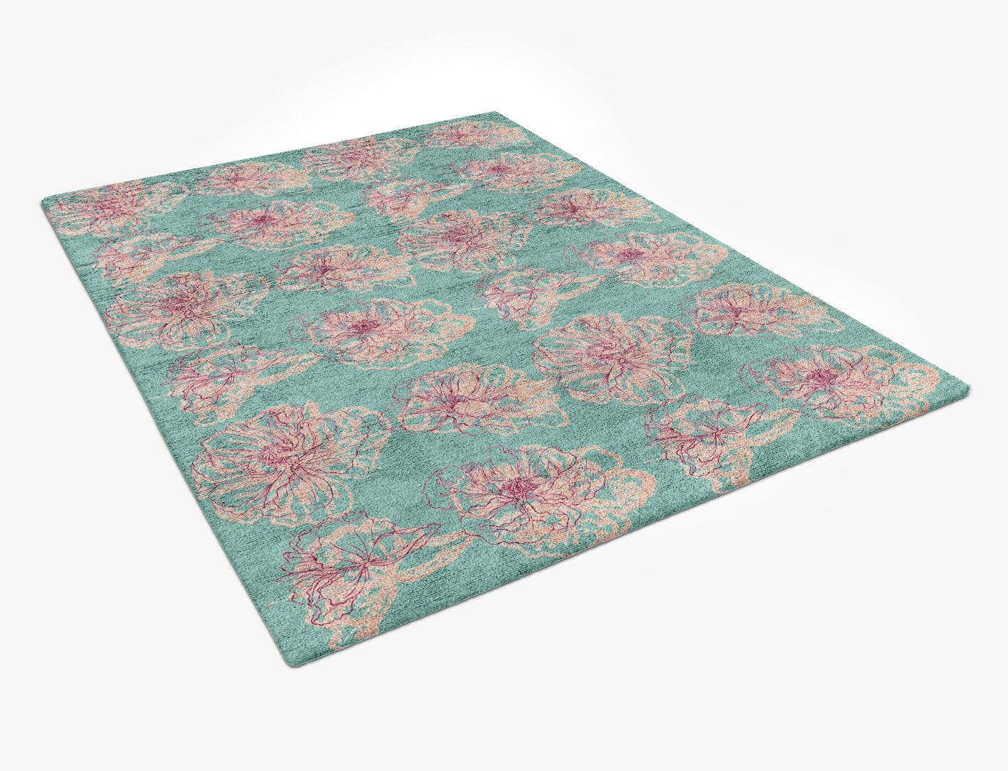 Cotton Candy Floral Rectangle Hand Tufted Bamboo Silk Custom Rug by Rug Artisan