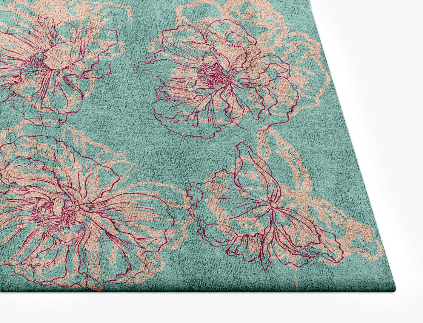 Cotton Candy Floral Rectangle Hand Tufted Bamboo Silk Custom Rug by Rug Artisan