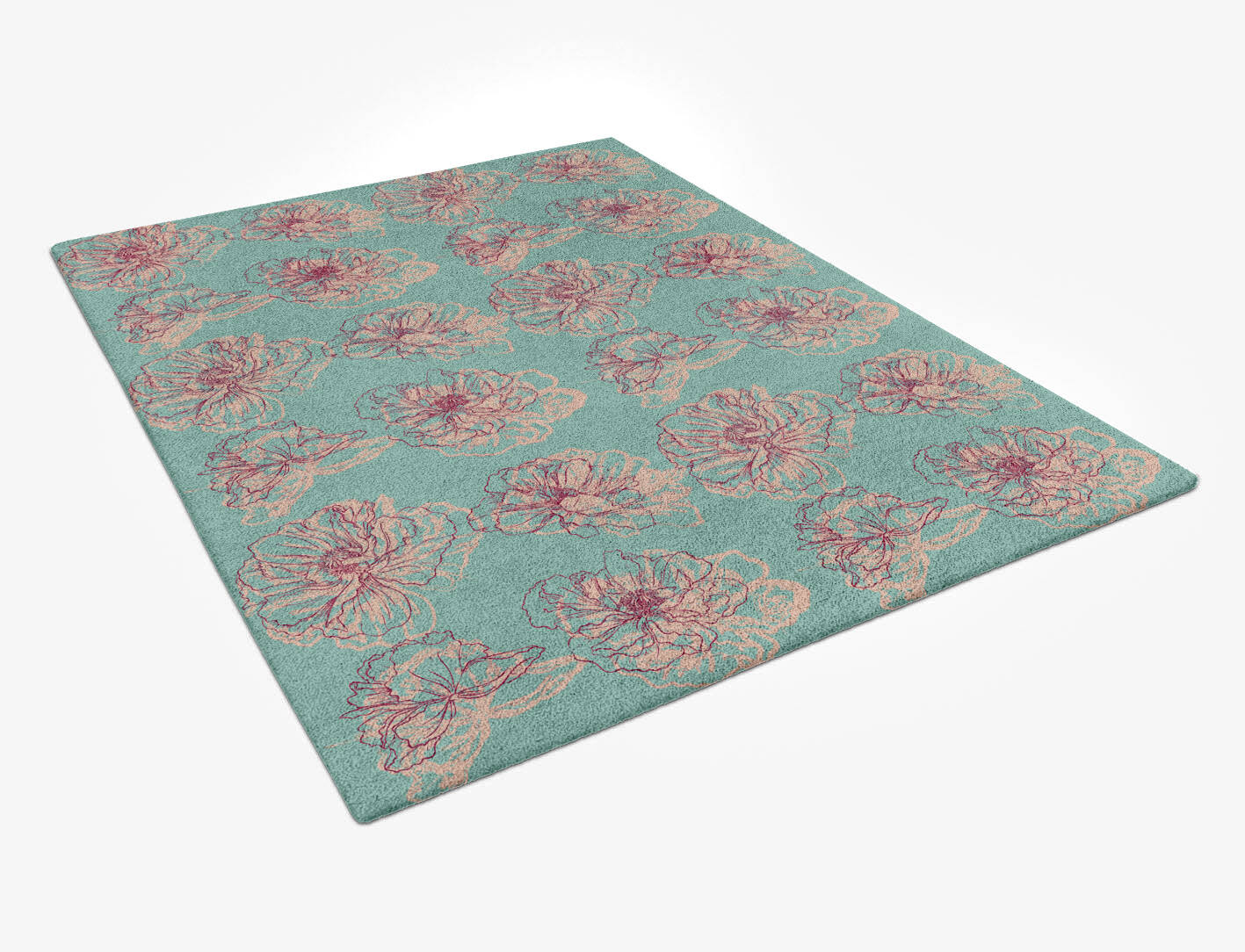 Cotton Candy Floral Rectangle Hand Tufted Pure Wool Custom Rug by Rug Artisan