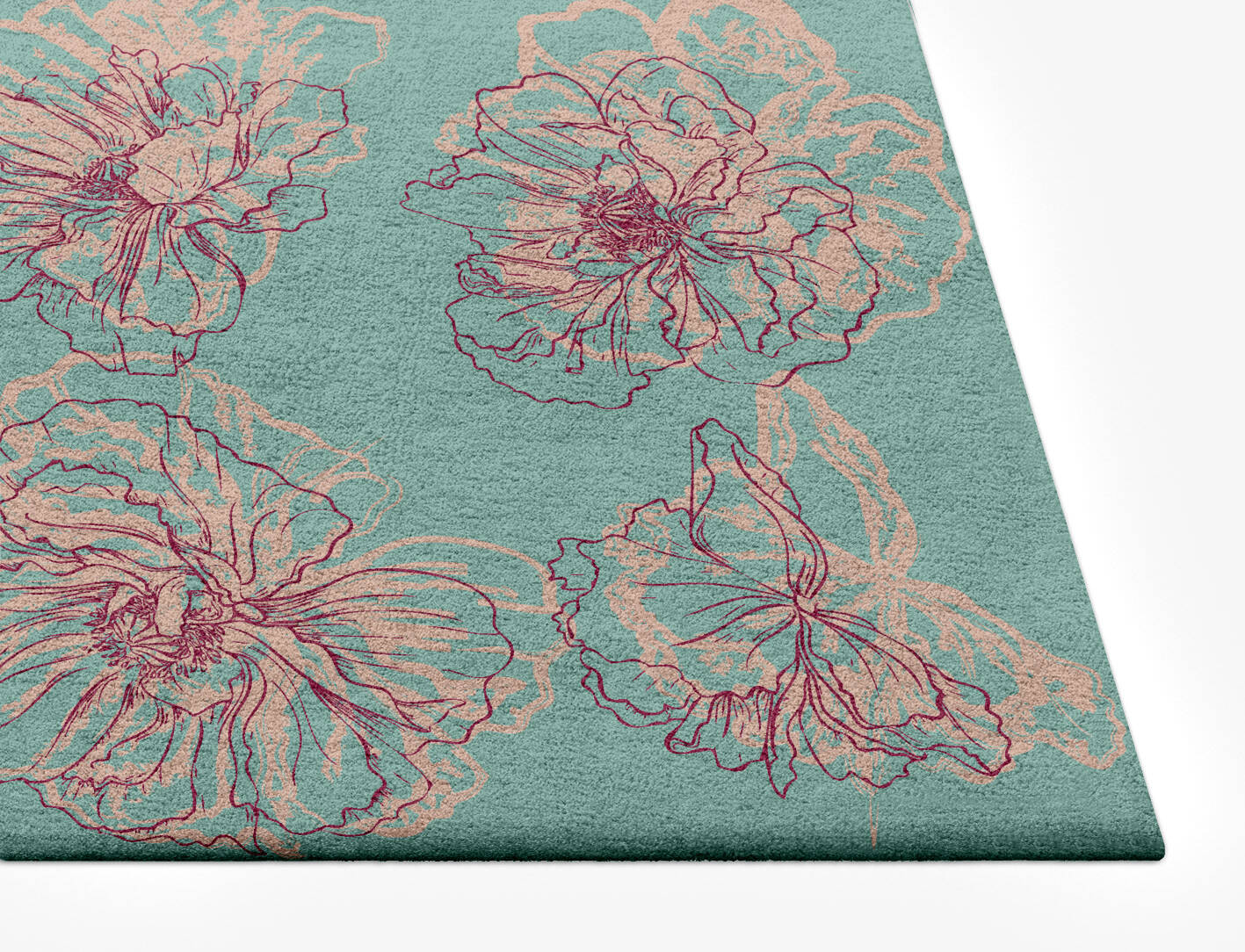 Cotton Candy Floral Rectangle Hand Tufted Pure Wool Custom Rug by Rug Artisan