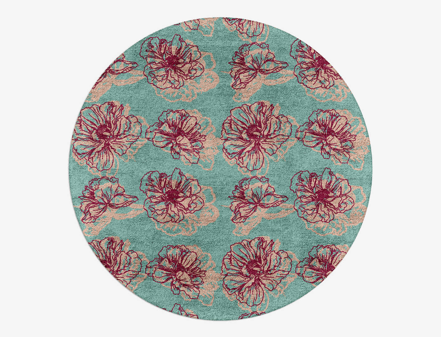 Cotton Candy Floral Round Hand Tufted Bamboo Silk Custom Rug by Rug Artisan