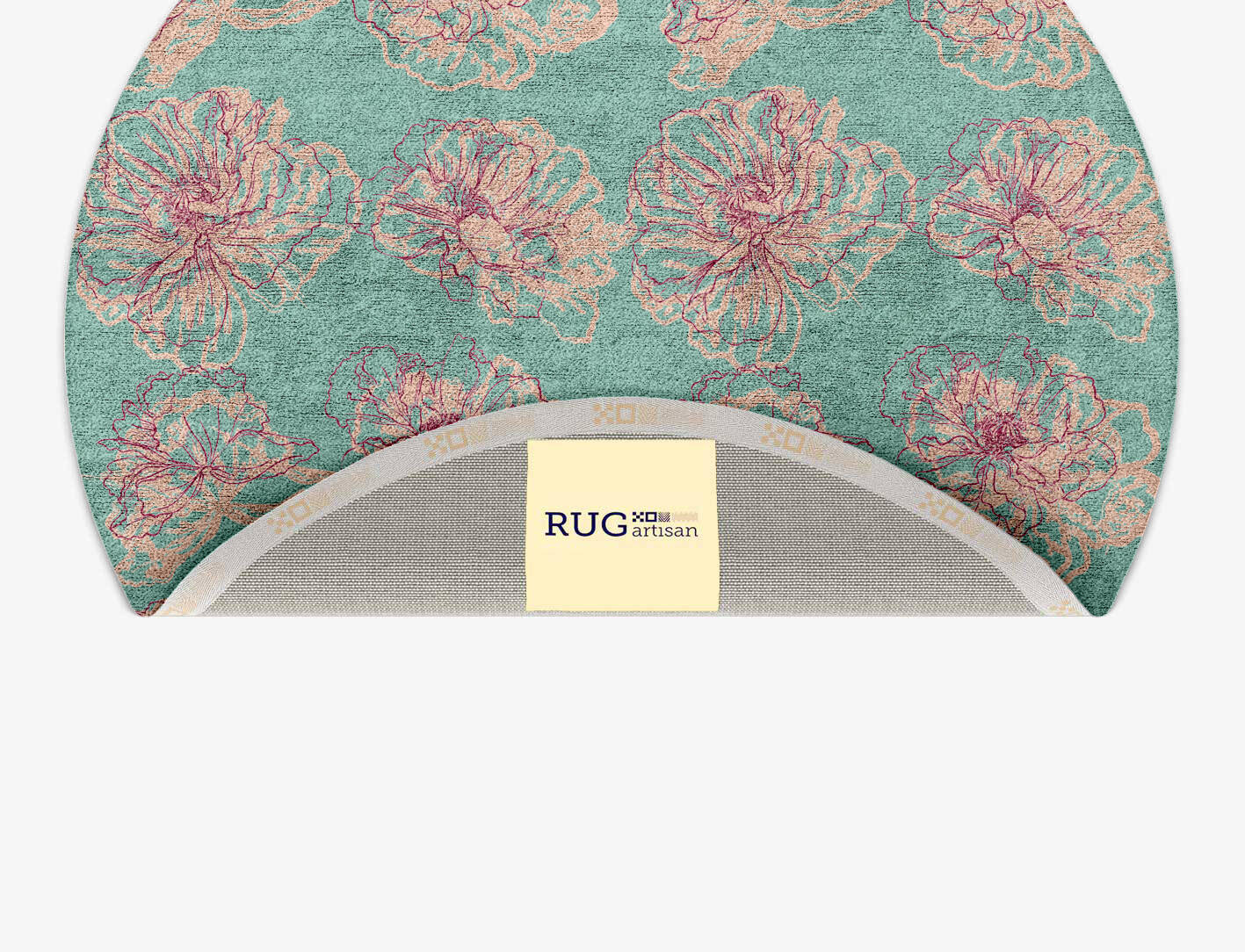 Cotton Candy Floral Round Hand Tufted Bamboo Silk Custom Rug by Rug Artisan