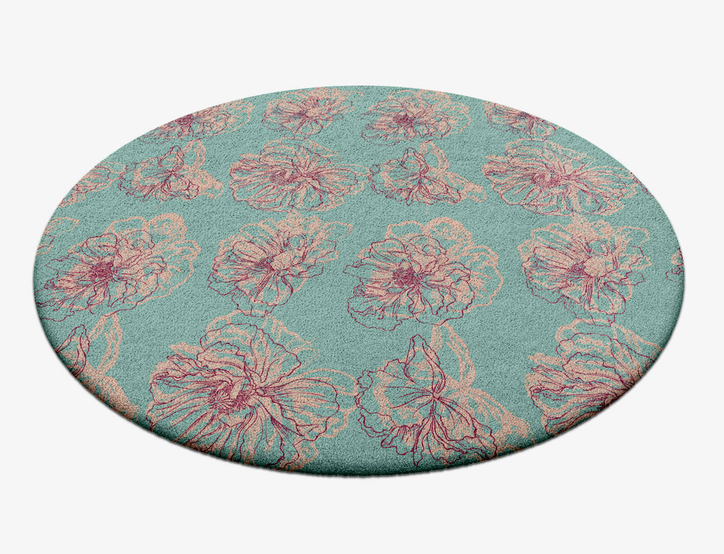Cotton Candy Floral Round Hand Tufted Pure Wool Custom Rug by Rug Artisan
