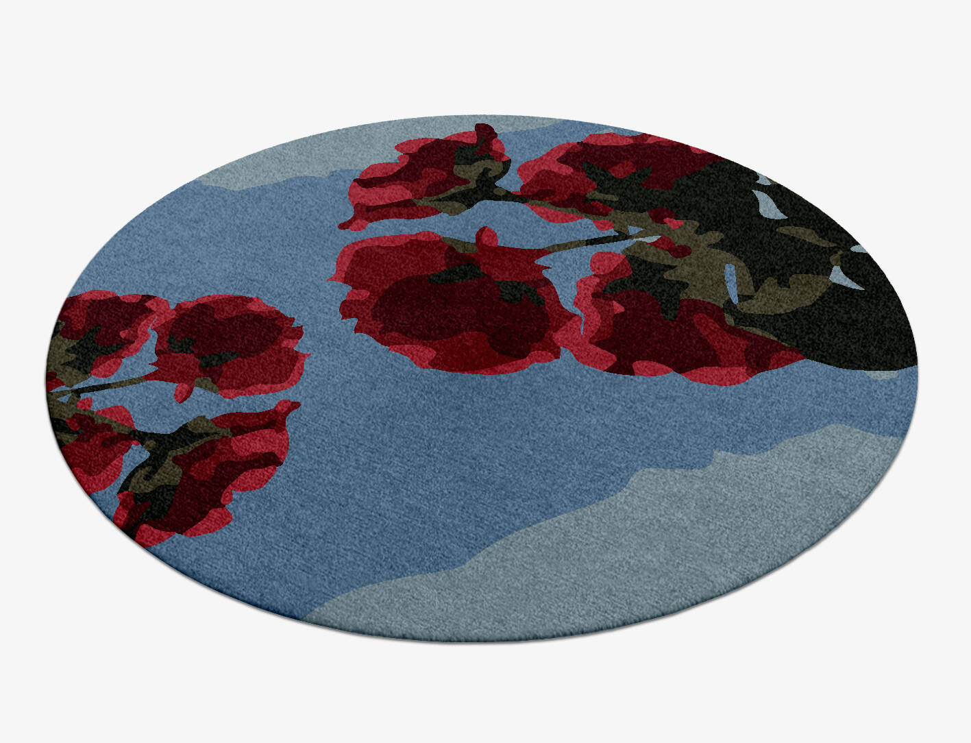 Couplet Floral Round Hand Knotted Tibetan Wool Custom Rug by Rug Artisan