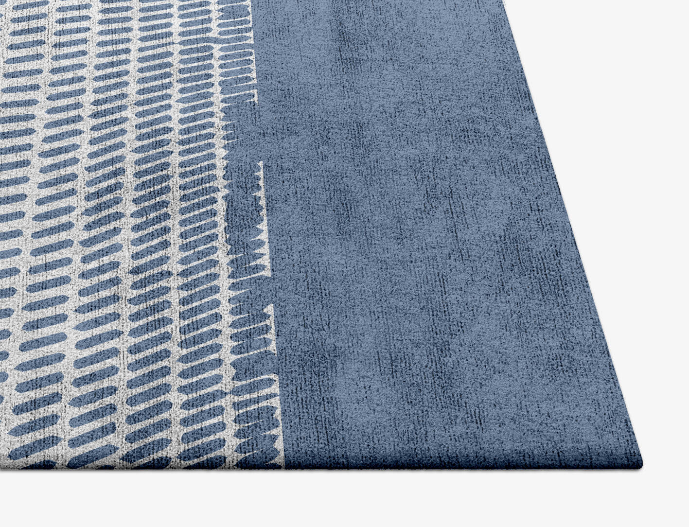 Course Cerulean Square Hand Tufted Bamboo Silk Custom Rug by Rug Artisan