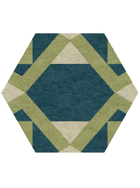 Courtyard Modern Geometrics Hexagon Hand Knotted Tibetan Wool Custom Rug by Rug Artisan