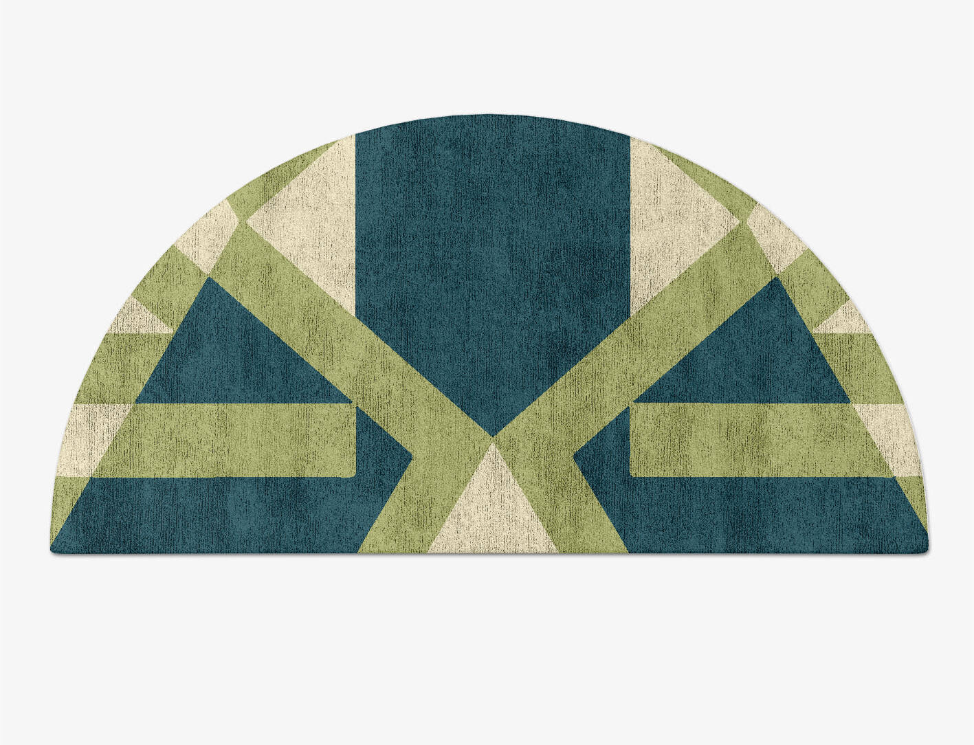 Courtyard Modern Geometrics Halfmoon Hand Tufted Bamboo Silk Custom Rug by Rug Artisan