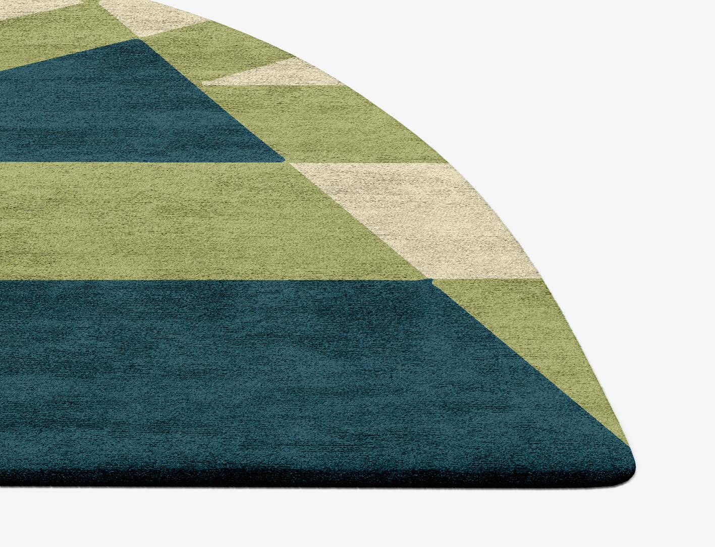 Courtyard Modern Geometrics Halfmoon Hand Tufted Bamboo Silk Custom Rug by Rug Artisan