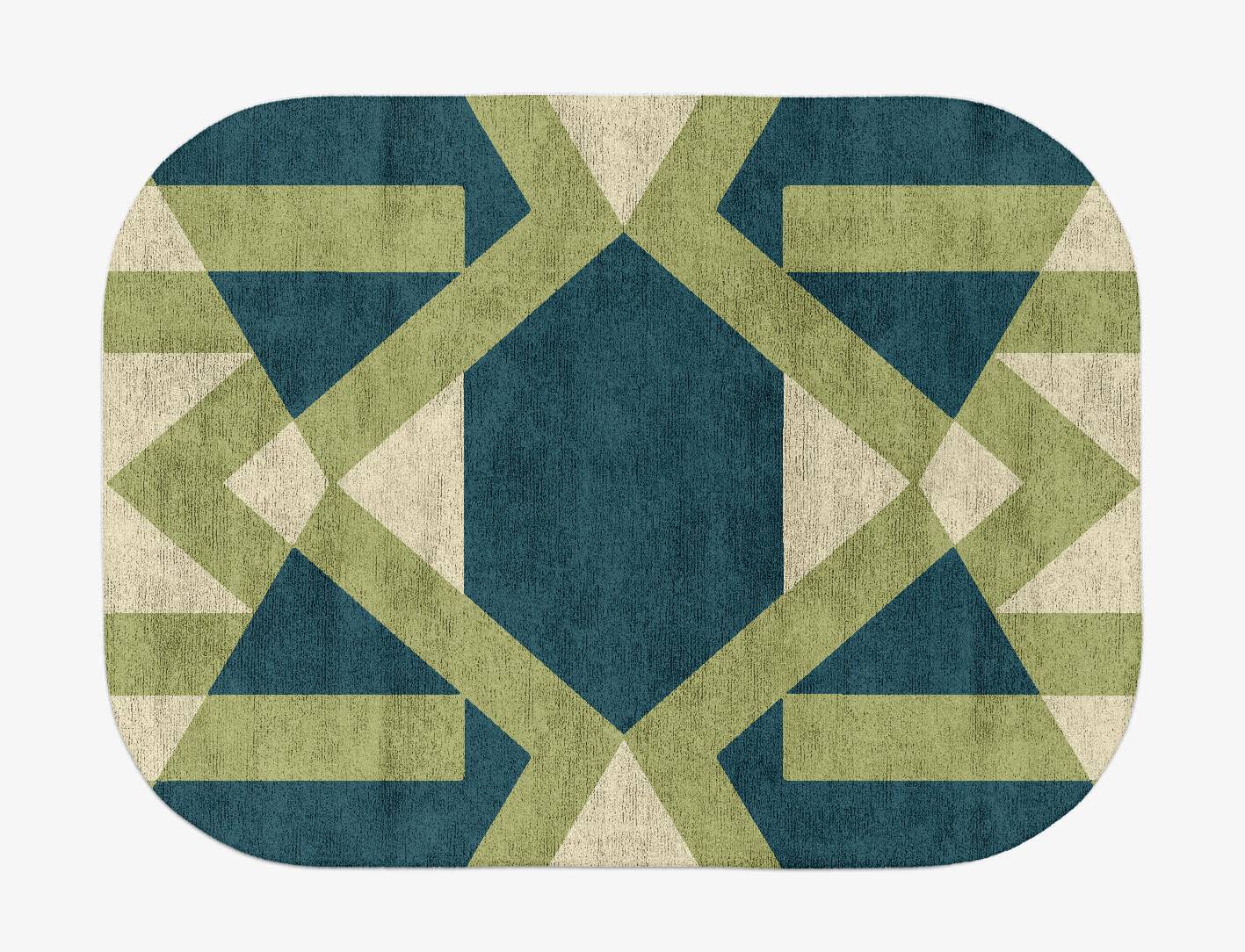 Courtyard Modern Geometrics Oblong Hand Tufted Bamboo Silk Custom Rug by Rug Artisan