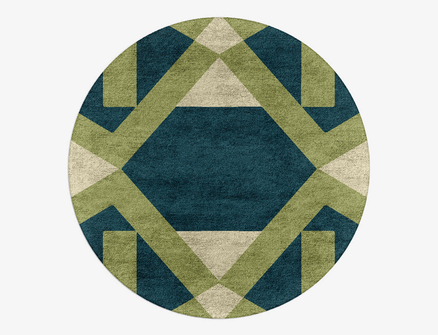 Courtyard Geometric Round Hand Tufted Bamboo Silk Custom Rug by Rug Artisan
