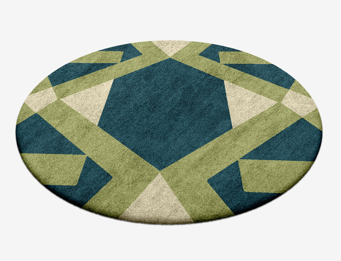 Courtyard Geometric Round Hand Tufted Bamboo Silk Custom Rug by Rug Artisan