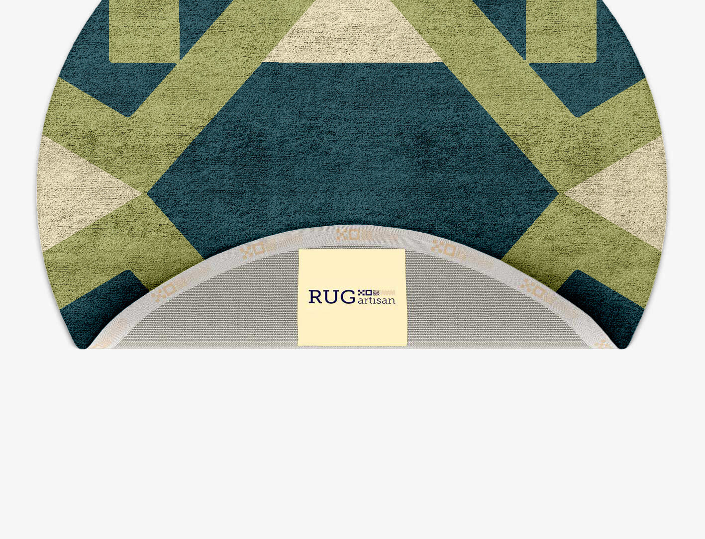 Courtyard Geometric Round Hand Tufted Bamboo Silk Custom Rug by Rug Artisan