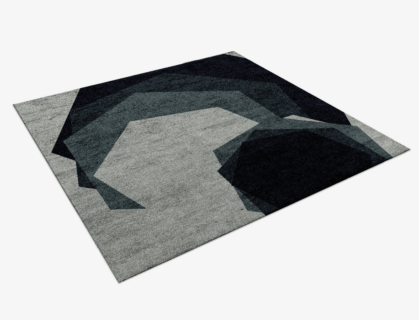 Craft Geometric Square Hand Knotted Bamboo Silk Custom Rug by Rug Artisan