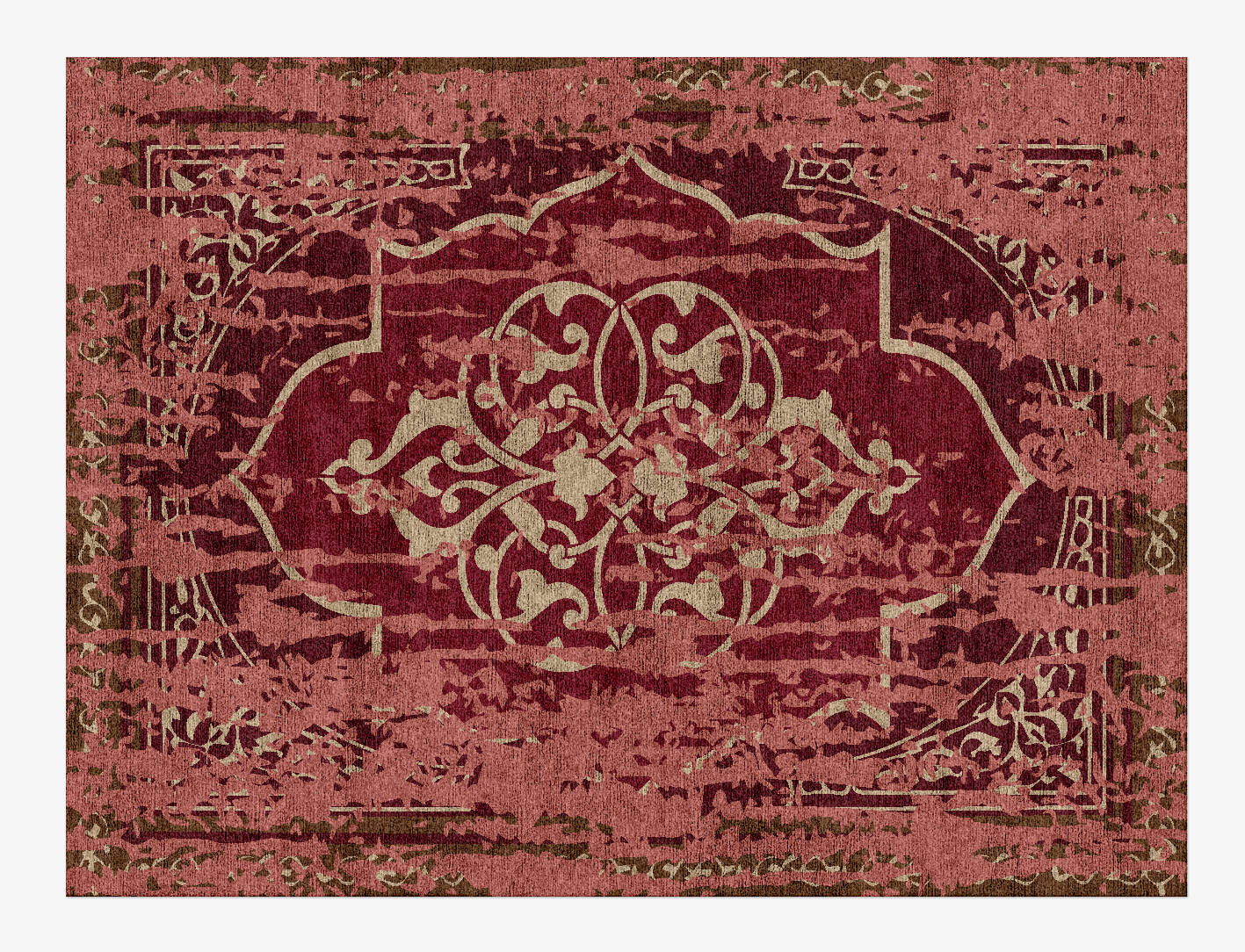 Cranberry Vintage Rectangle Hand Knotted Bamboo Silk Custom Rug by Rug Artisan