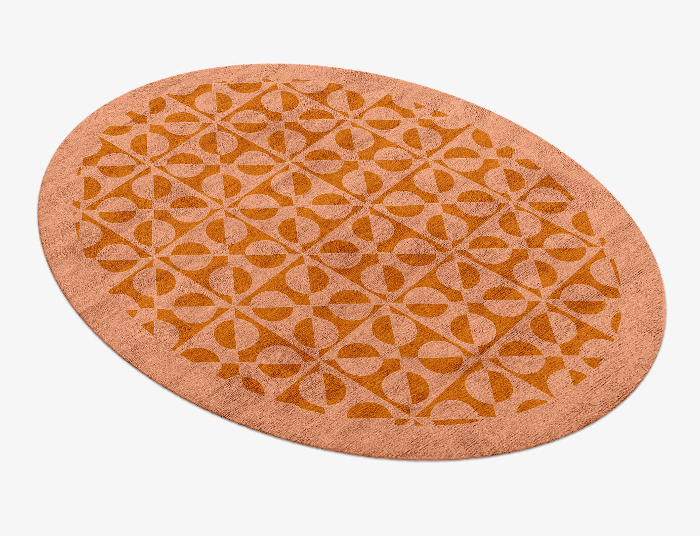 Crescent Geometric Oval Hand Knotted Bamboo Silk Custom Rug by Rug Artisan