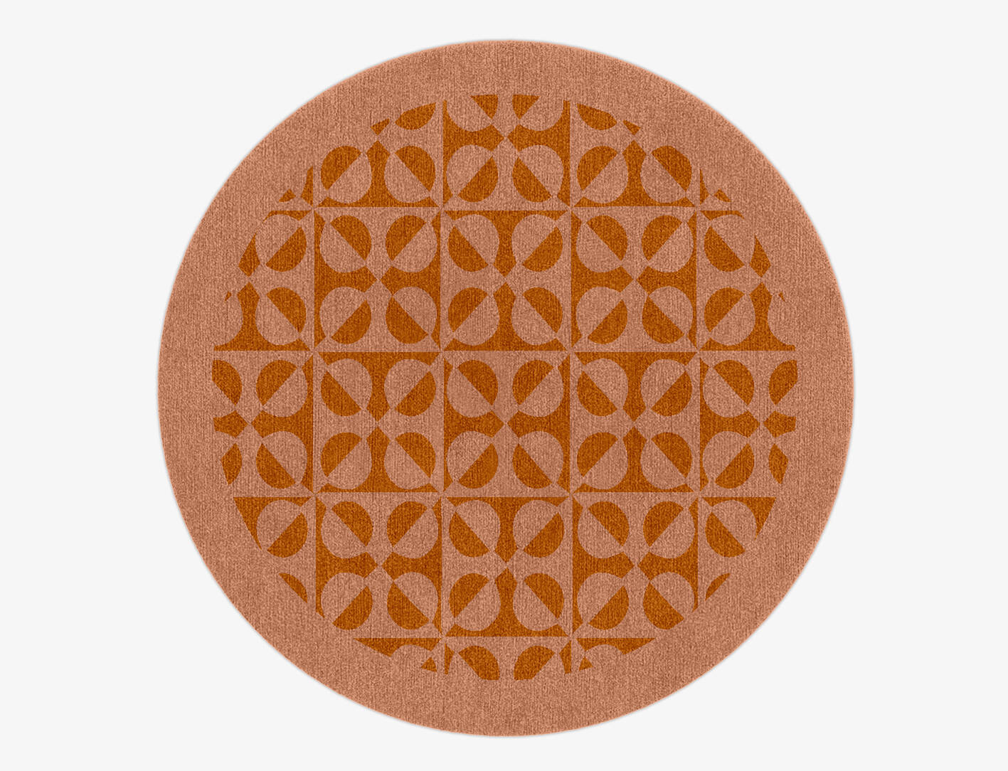Crescent Geometric Round Hand Knotted Tibetan Wool Custom Rug by Rug Artisan