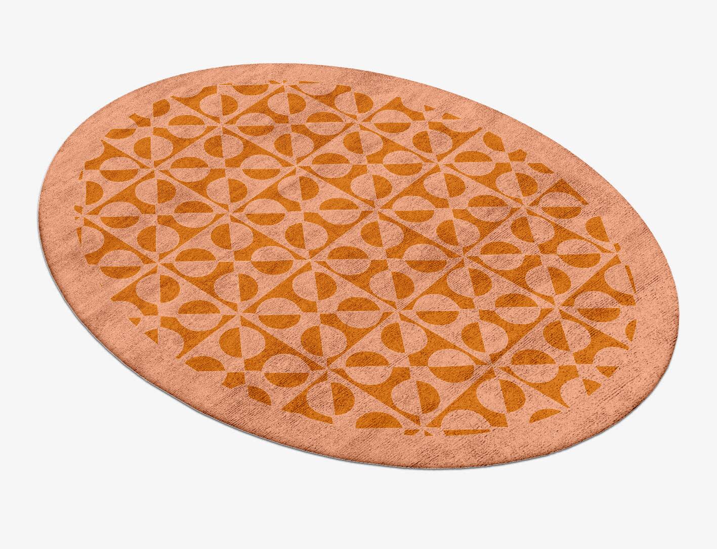 Crescent Geometric Oval Hand Tufted Bamboo Silk Custom Rug by Rug Artisan