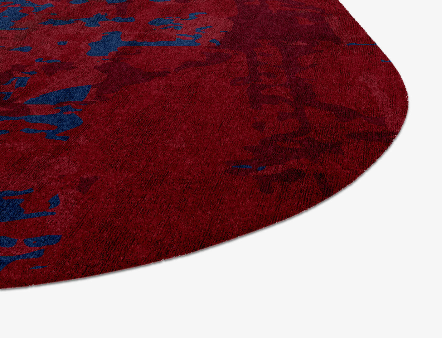Crimson Blues Surface Art Oblong Hand Knotted Bamboo Silk Custom Rug by Rug Artisan
