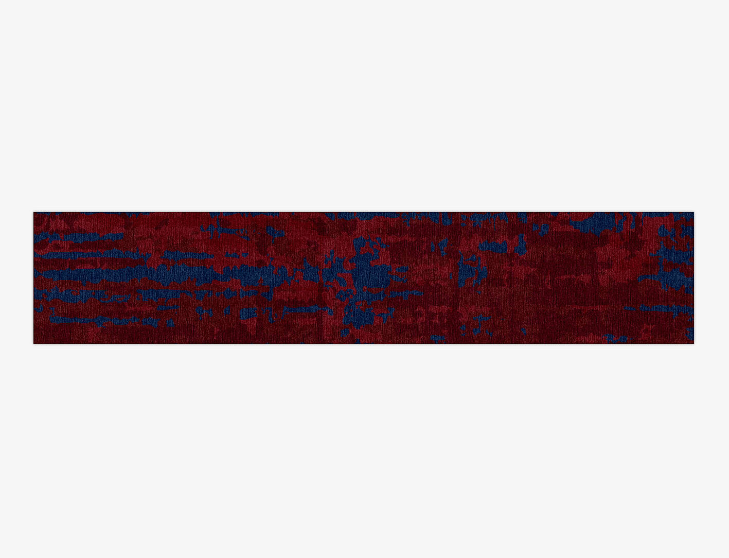 Crimson Blues Surface Art Runner Hand Knotted Tibetan Wool Custom Rug by Rug Artisan
