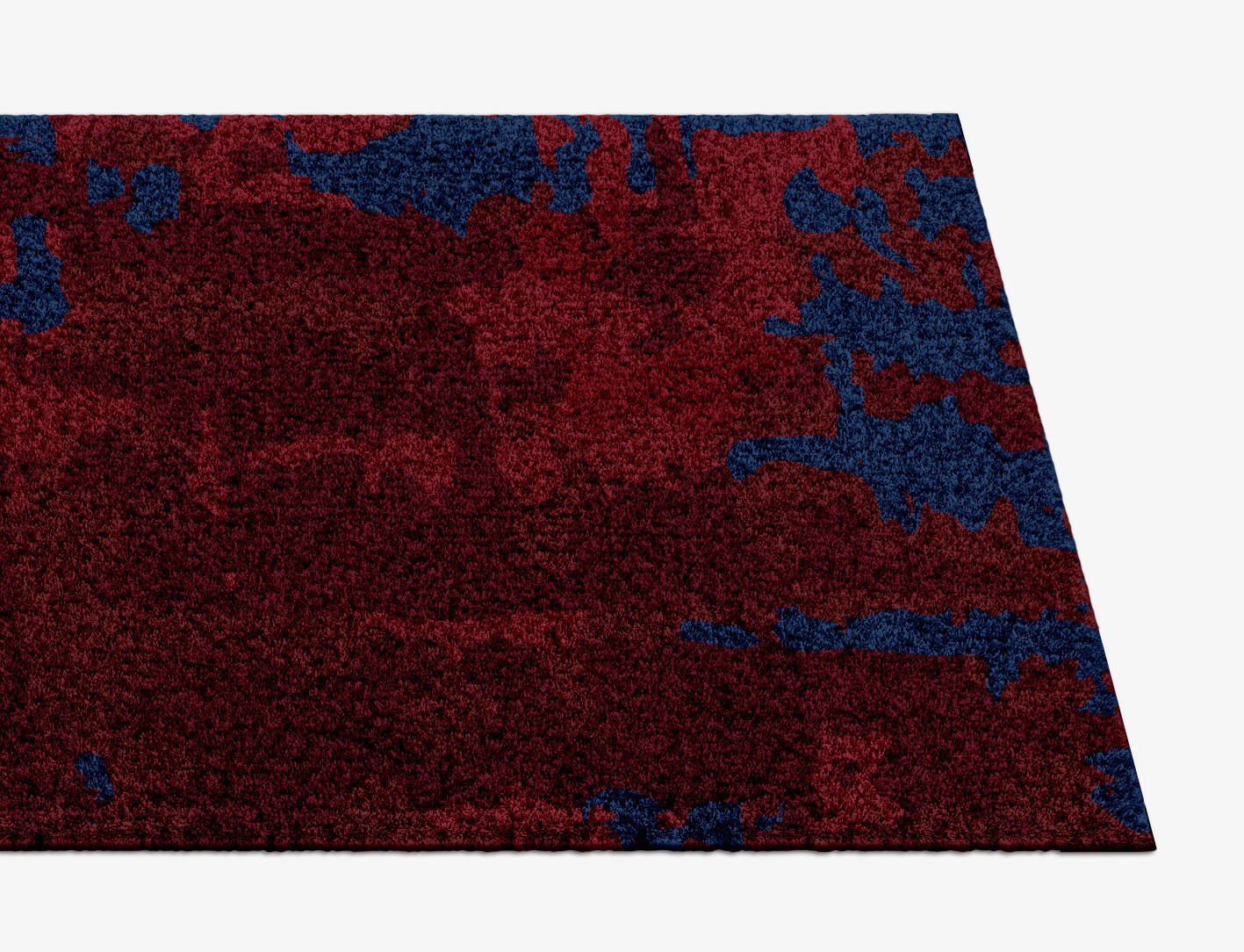 Crimson Blues Surface Art Runner Hand Knotted Tibetan Wool Custom Rug by Rug Artisan