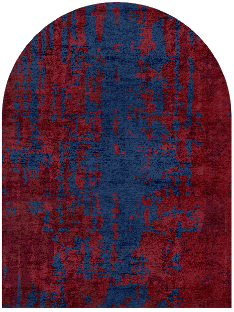 Crimson Blues Surface Art Arch Hand Tufted Bamboo Silk Custom Rug by Rug Artisan