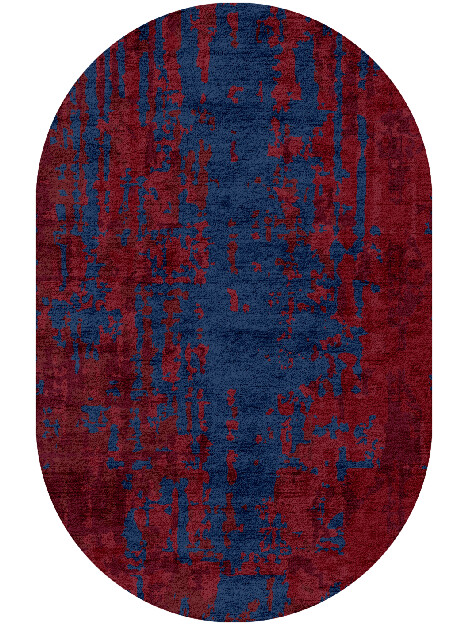 Crimson Blues Surface Art Capsule Hand Tufted Bamboo Silk Custom Rug by Rug Artisan