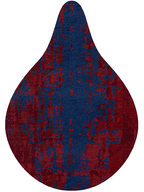 Crimson Blues Surface Art Drop Hand Tufted Pure Wool Custom Rug by Rug Artisan