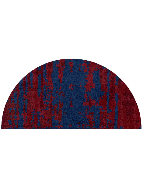Crimson Blues Surface Art Halfmoon Hand Tufted Pure Wool Custom Rug by Rug Artisan