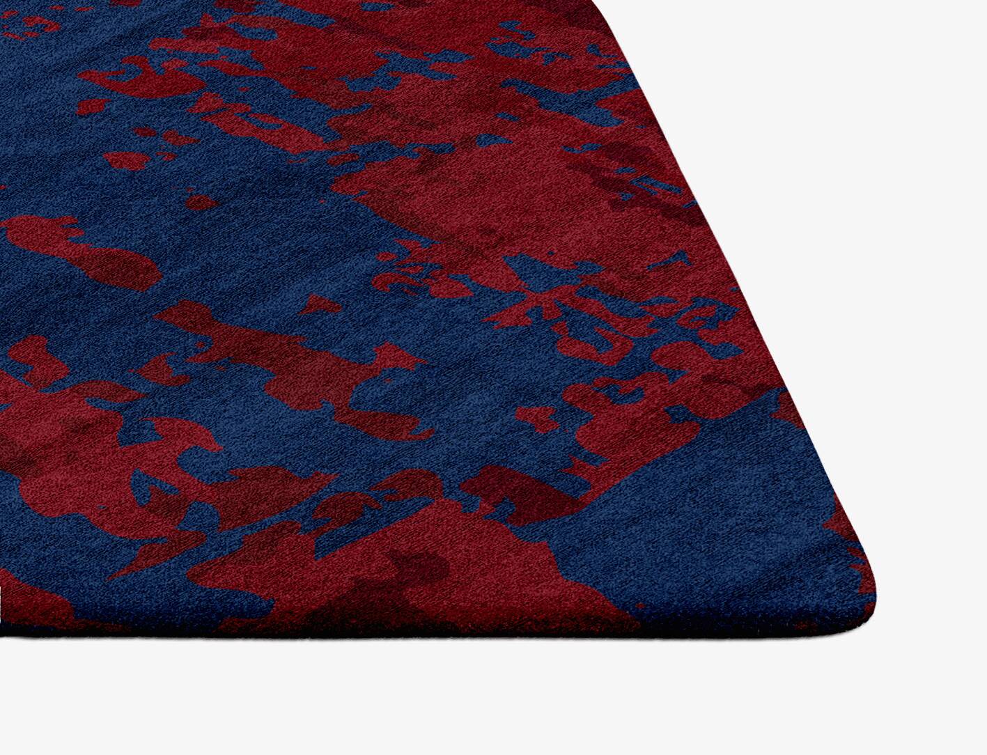 Crimson Blues Surface Art Ogee Hand Tufted Bamboo Silk Custom Rug by Rug Artisan