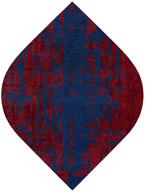 Crimson Blues Surface Art Ogee Hand Tufted Pure Wool Custom Rug by Rug Artisan