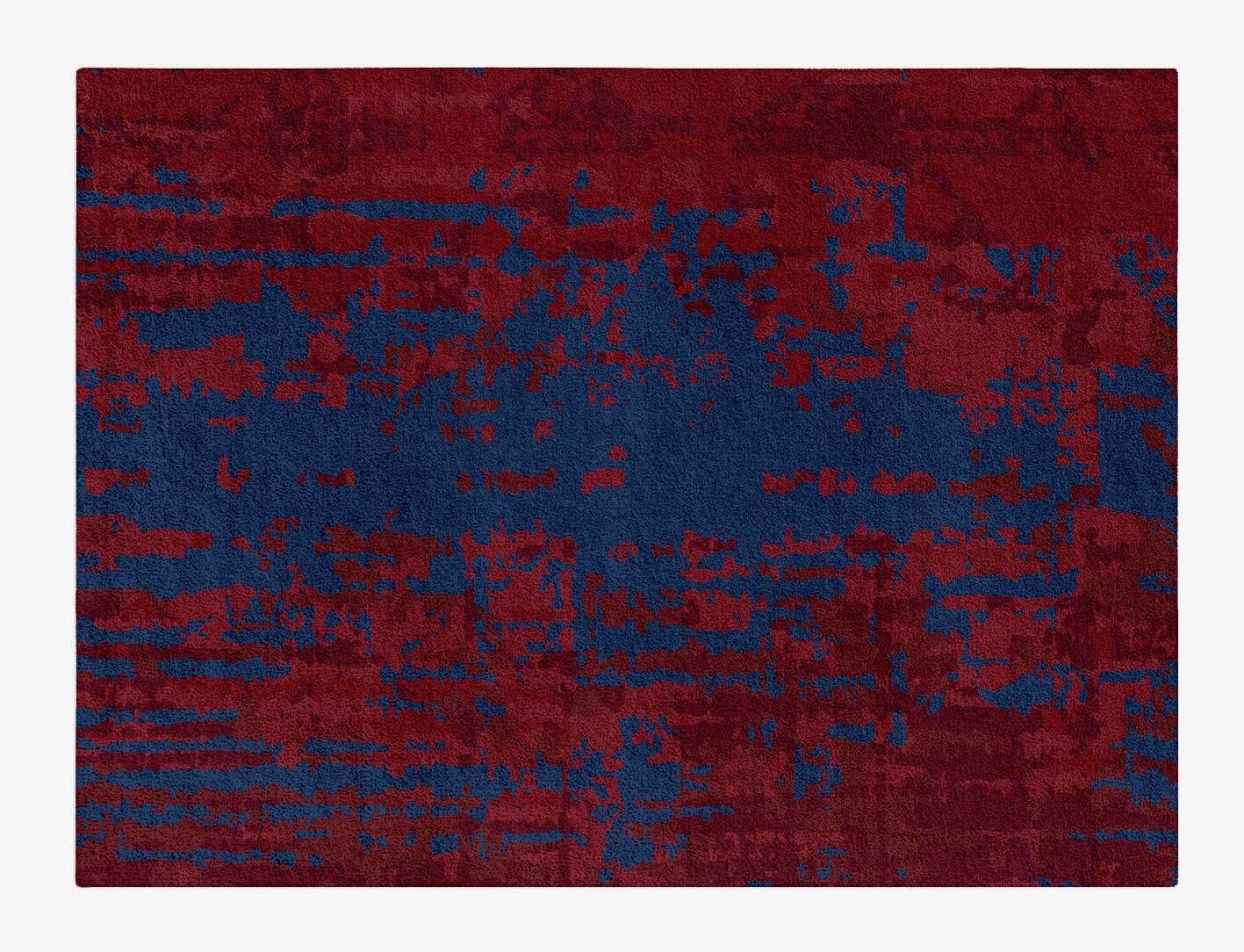 Crimson Blues Surface Art Rectangle Hand Tufted Pure Wool Custom Rug by Rug Artisan