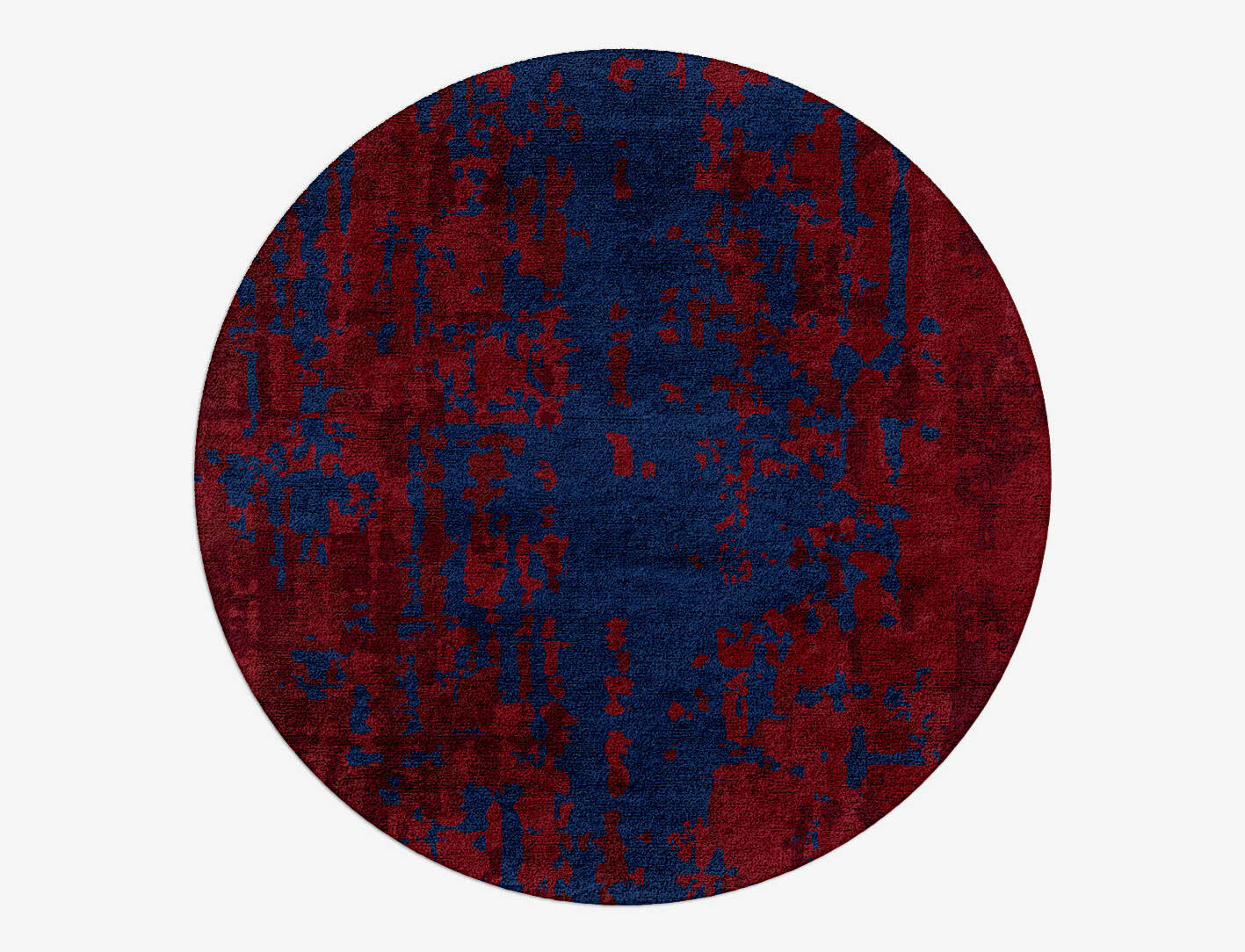 Crimson Blues Surface Art Round Hand Tufted Bamboo Silk Custom Rug by Rug Artisan